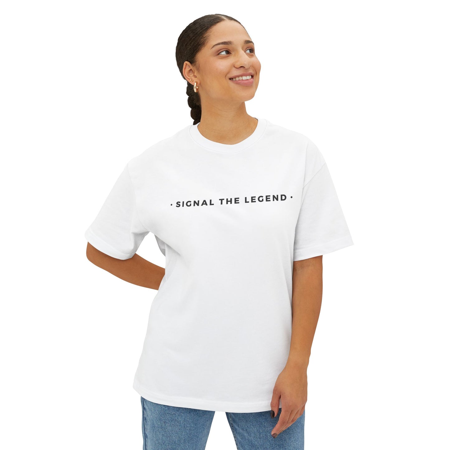 Unisex Oversized Boxy Tee: Signal the Legend, Casual Tee, Graphic T-Shirt, Streetwear Fashion, Gift for Him/Her, Summer Essentials