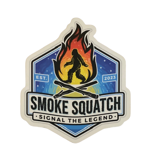 Smoke Squatch sticker - Die cut with colored starry logo