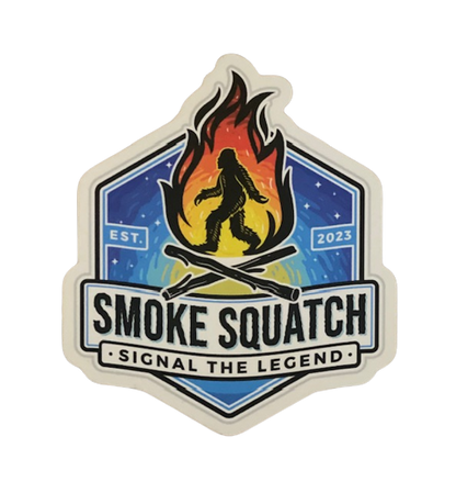 Smoke Squatch sticker - Die cut with colored starry logo