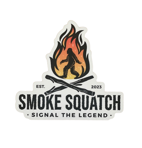 Smoke Squatch sticker - Die cut with colored logo