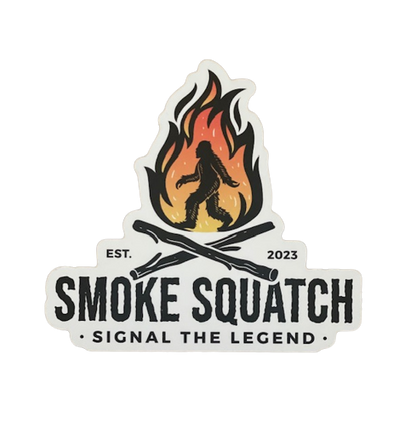 Smoke Squatch sticker - Die cut with colored logo